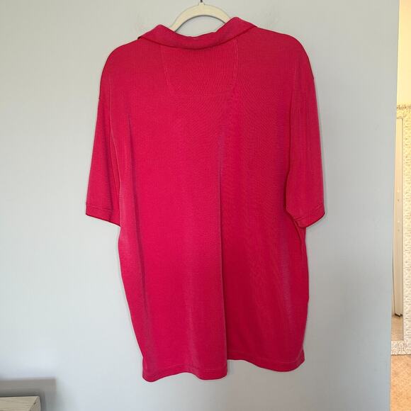 Tommy Bahama Island Zone Pink Polo Shirt Mens XL Golf Performance Preppy Sport - Picture 11 of 12